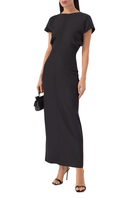 Платье из вискозы и шелка Agnona TR1102E/U5075E Чёрный  TR1102E/U5075E Фото 2