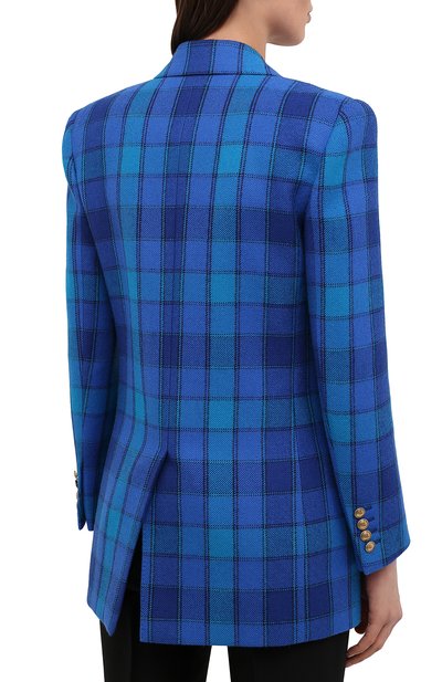 Шерстяной жакет SAINT LAURENT синего цвета по цене 299500 руб., арт. 634988/Y7B77, фото 4 Шерстяной жакет SAINT LAURENT, арт. 634988/Y7B77, фото 4