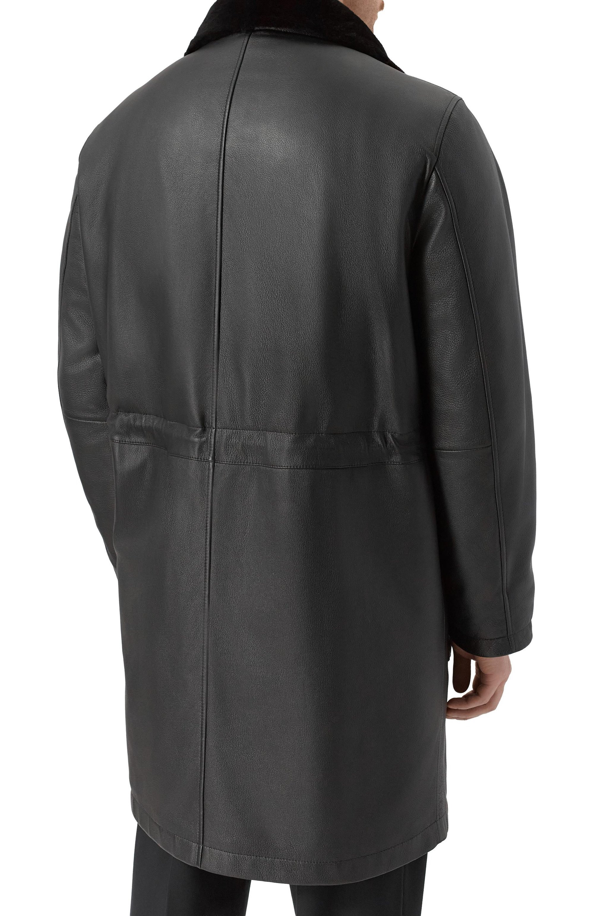 Кожаное пальто с подкладкой из бобра MVST черного цвета по цене 1180000 руб., арт. M25.1PM.0007/BIG SIZE/CERV0 SILKY, фото 6 Кожаное пальто с подкладкой из бобра MVST, арт. M25.1PM.0007/BIG SIZE/CERV0 SILKY, фото 6