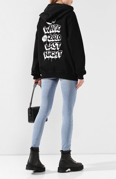 Хлопковое худи OFF-WHITE черного цвета по цене 32900 руб., арт. 0WBB035F190030661001, фото 2 Хлопковое худи OFF-WHITE, арт. 0WBB035F190030661001, фото 2