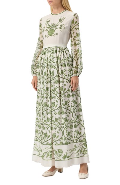 Шелковое платье GIAMBATTISTA VALLI зеленого цвета по цене 786000 руб., арт. 25SSPVCA5123-43PRI, фото 3 Шелковое платье GIAMBATTISTA VALLI, арт. 25SSPVCA5123-43PRI, фото 3