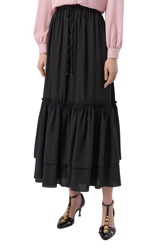 Шелковая юбка Chloé CH26UJU70005 Чёрный  CH26UJU70005 Фото 4