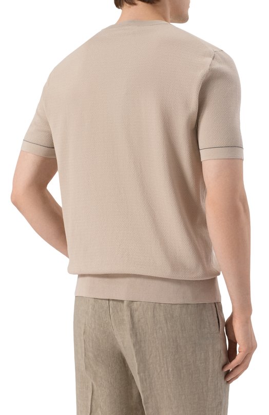 Хлопковый джемпер Brioni UMR00L/P0K15 Бежевый  UMR00L/P0K15 Фото 4