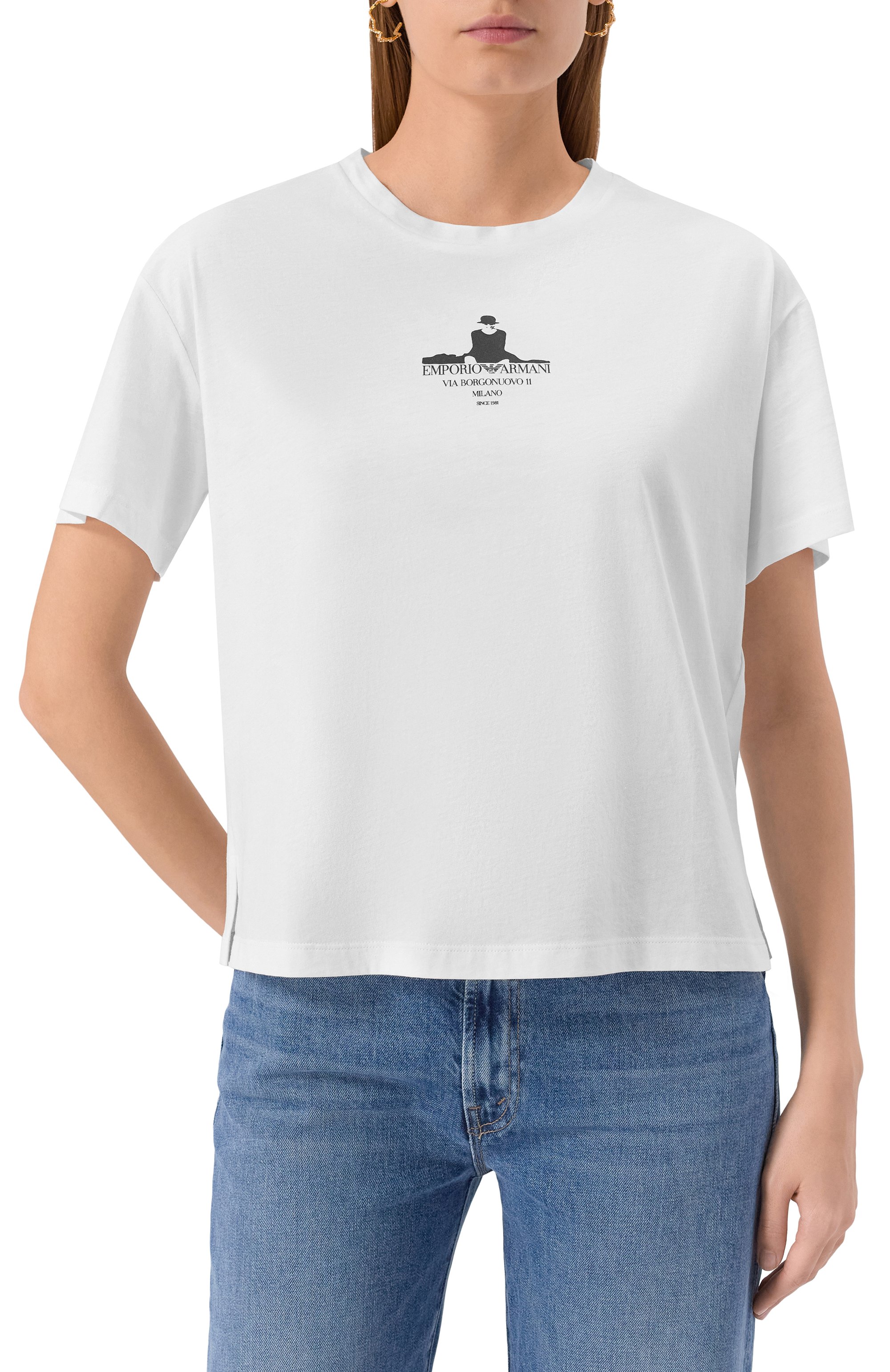 Хлопковая футболка EMPORIO ARMANI, арт. EW002248/AF12567/U0002, фото 3