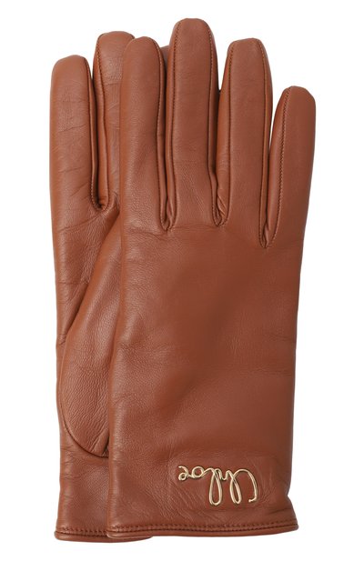 Женские кожаные перчатки CHLOÉ, арт. CHC24WG020LBR