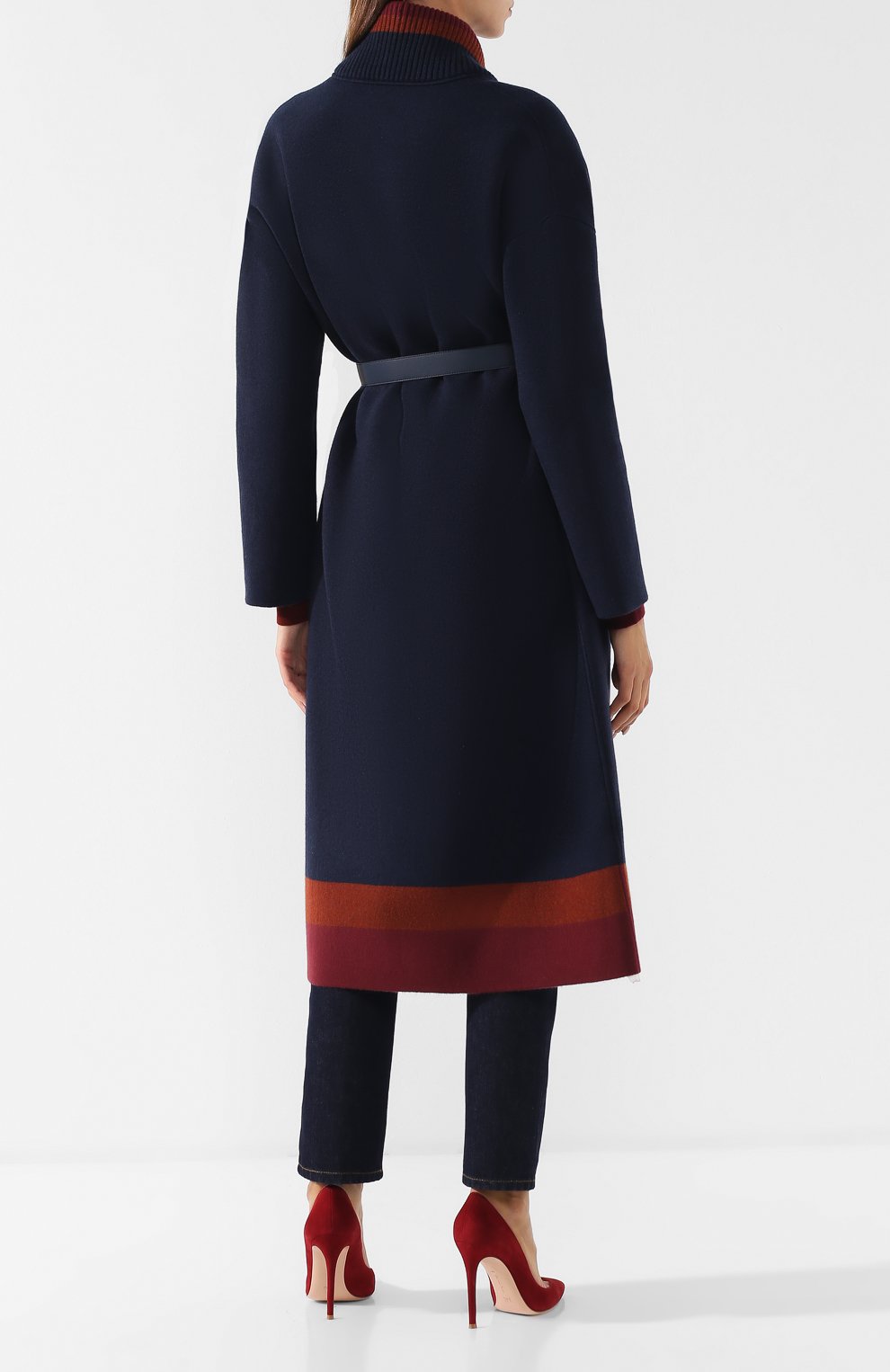 Кашемировое пальто с кожаным поясом LORO PIANA, арт. FAI2585, фото 4