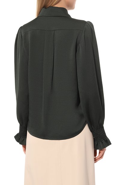 Блузка SEE BY CHLOÉ темно-зеленого цвета по цене 39950 руб., арт. CHS22AHT14/0263M9, фото 4 Блузка SEE BY CHLOÉ, арт. CHS22AHT14/0263M9, фото 4