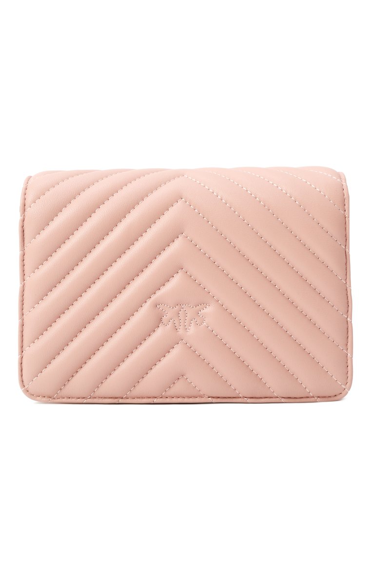 Женская сумка love mini PINKO розового цвета, арт. 100067/A0GK | Фото 6 (Драгоценные камни: Проставлено; Размер: mini; Материал сплава: Проставлено; Ремень/цепочка: На ремешке; Материал: Натуральная кожа)