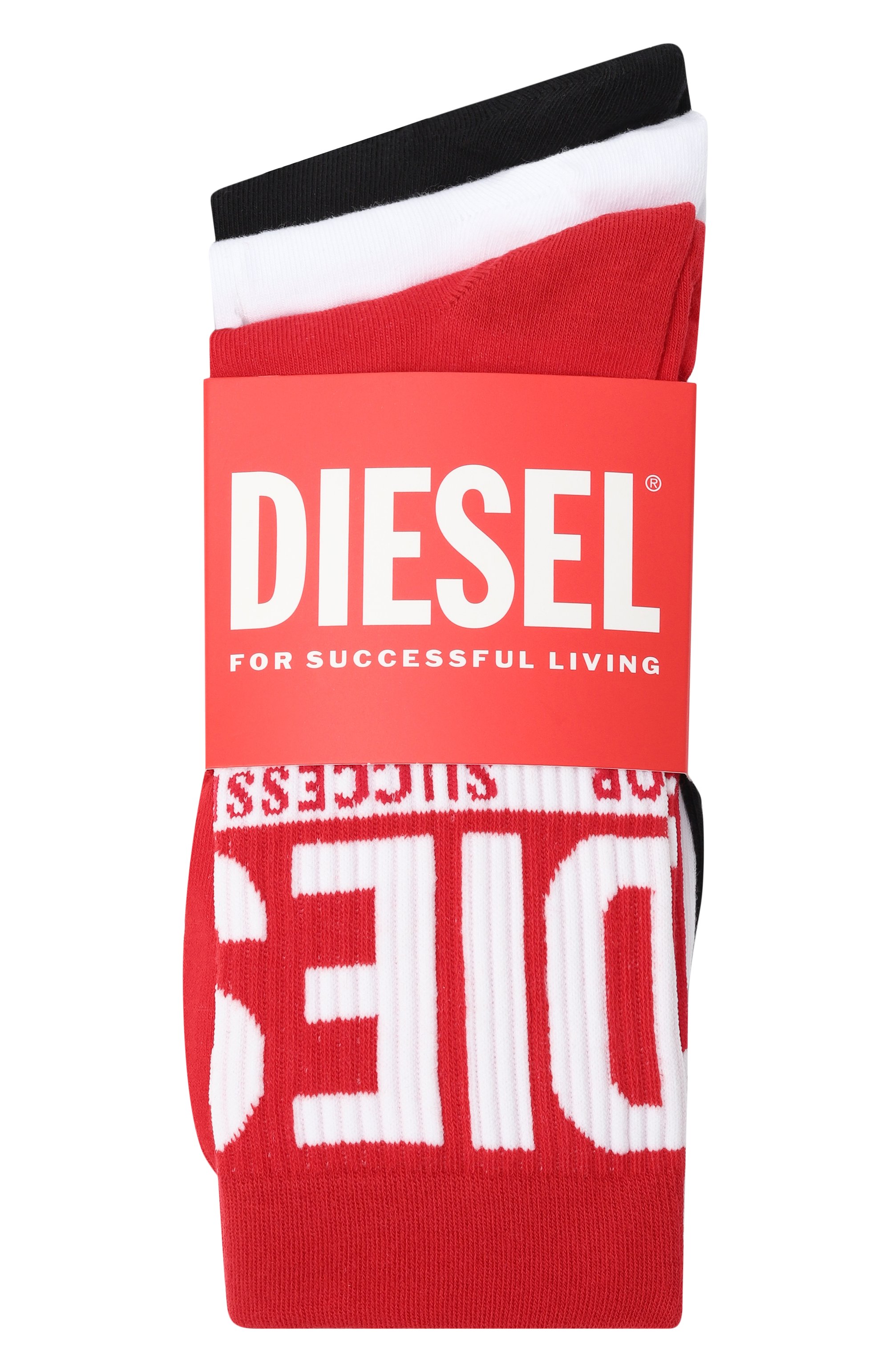 Комплект из трех пар носков DIESEL разноцветного цвета по цене 3195 руб., арт. 00SAYJ/2QATV, фото 1 Комплект из трех пар носков DIESEL, арт. 00SAYJ/2QATV, фото 1