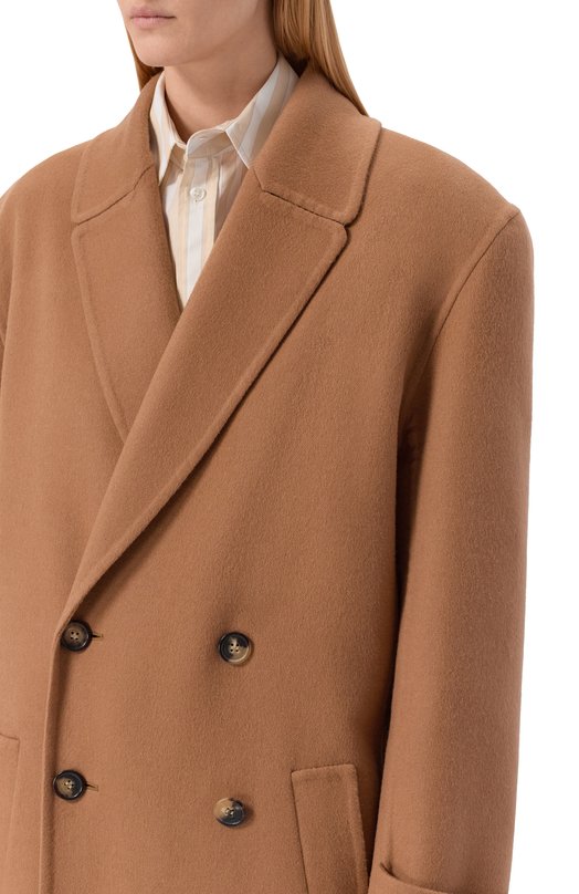 Пальто из кашемира и шерсти Saint Laurent 835063/Y2H32 Бежевый  835063/Y2H32 Фото 5