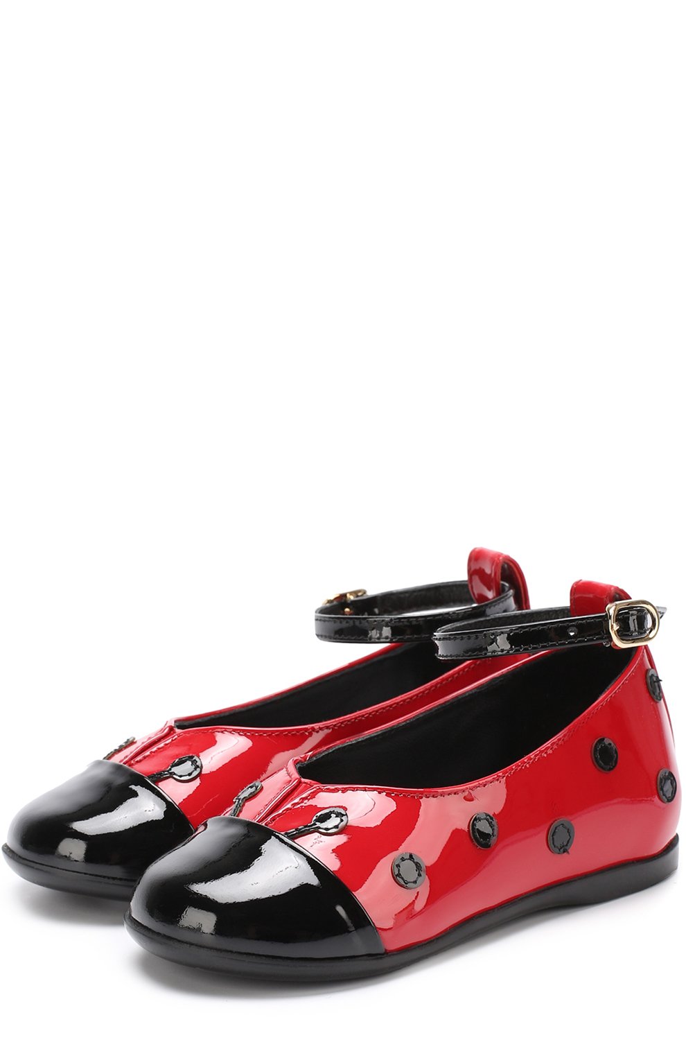 Лаковые балетки с контрастным декором DOLCE & GABBANA, арт. 0132/D20054/AC457/19-28, фото 1