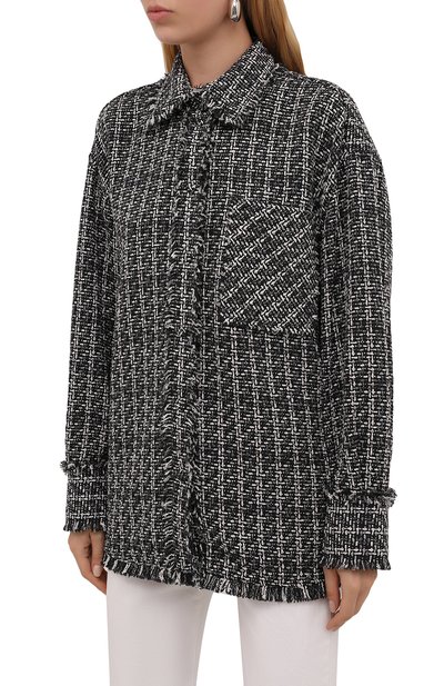 Хлопковая рубашка MSGM темно-серого цвета по цене 46350 руб., арт. 3141MDE18 217624, фото 3 Хлопковая рубашка MSGM, арт. 3141MDE18 217624, фото 3