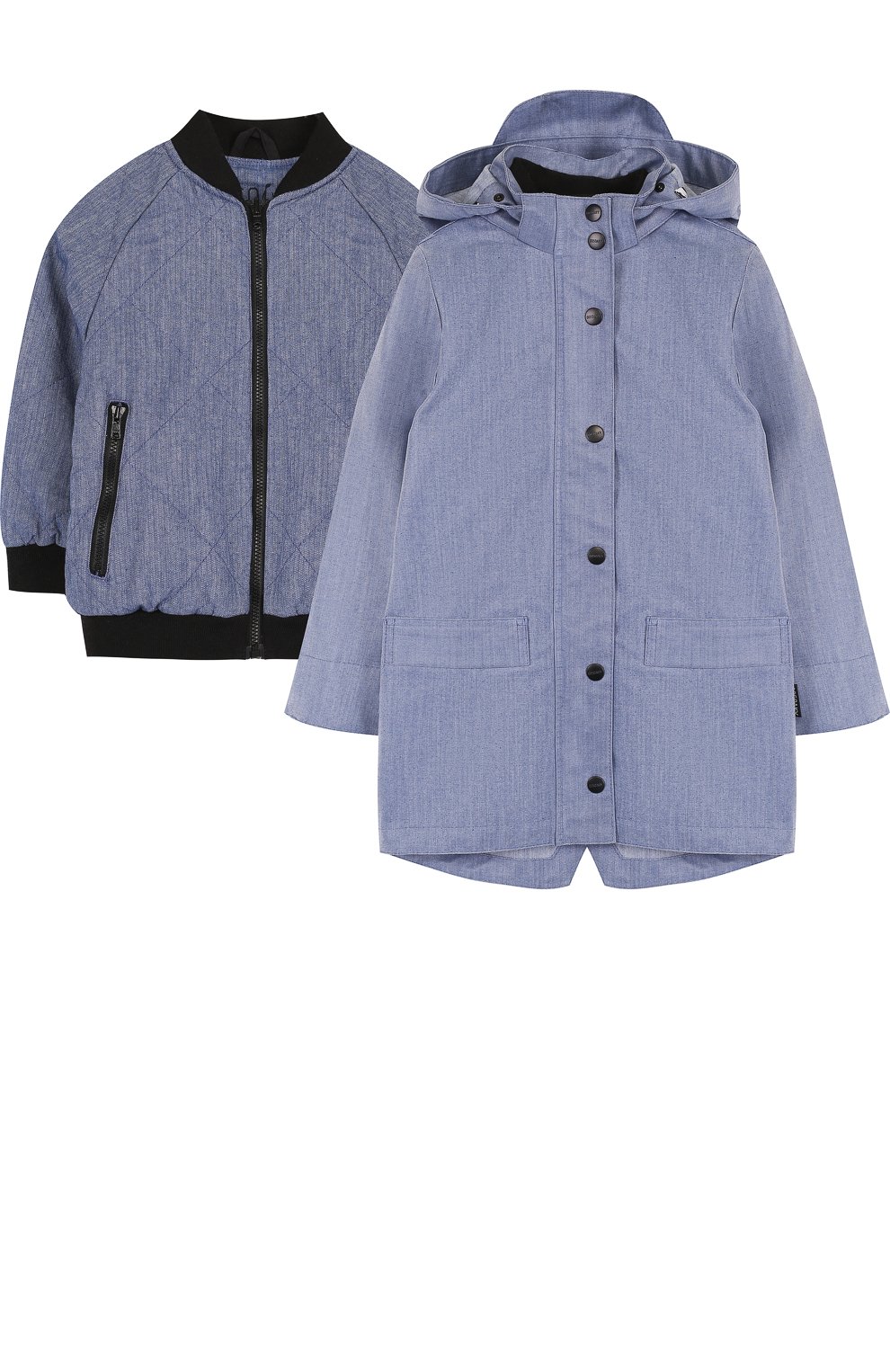 Комплект из дождевика с капюшоном и текстильного бомбера GOSOAKY, арт. 181.101.247/C0ATED DENIM, фото 1