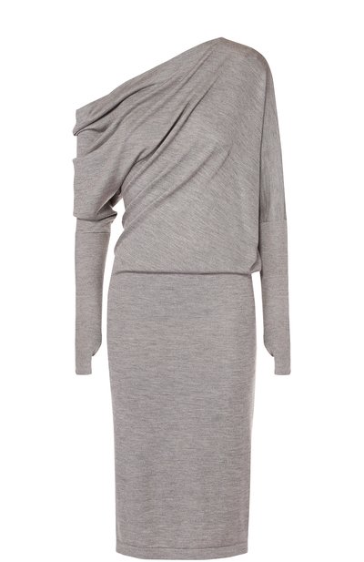 Женское кашемировое приталенное платье с драпировкой TOM FORD, арт. ACK145/YAX087