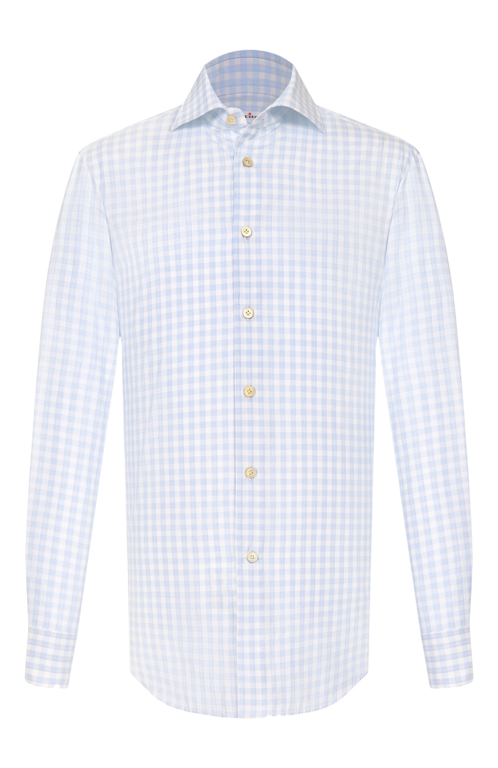 Хлопковая рубашка KITON светло-голубого цвета по цене 79950 руб., арт. UCCH09623, фото 1 Хлопковая рубашка KITON, арт. UCCH09623, фото 1