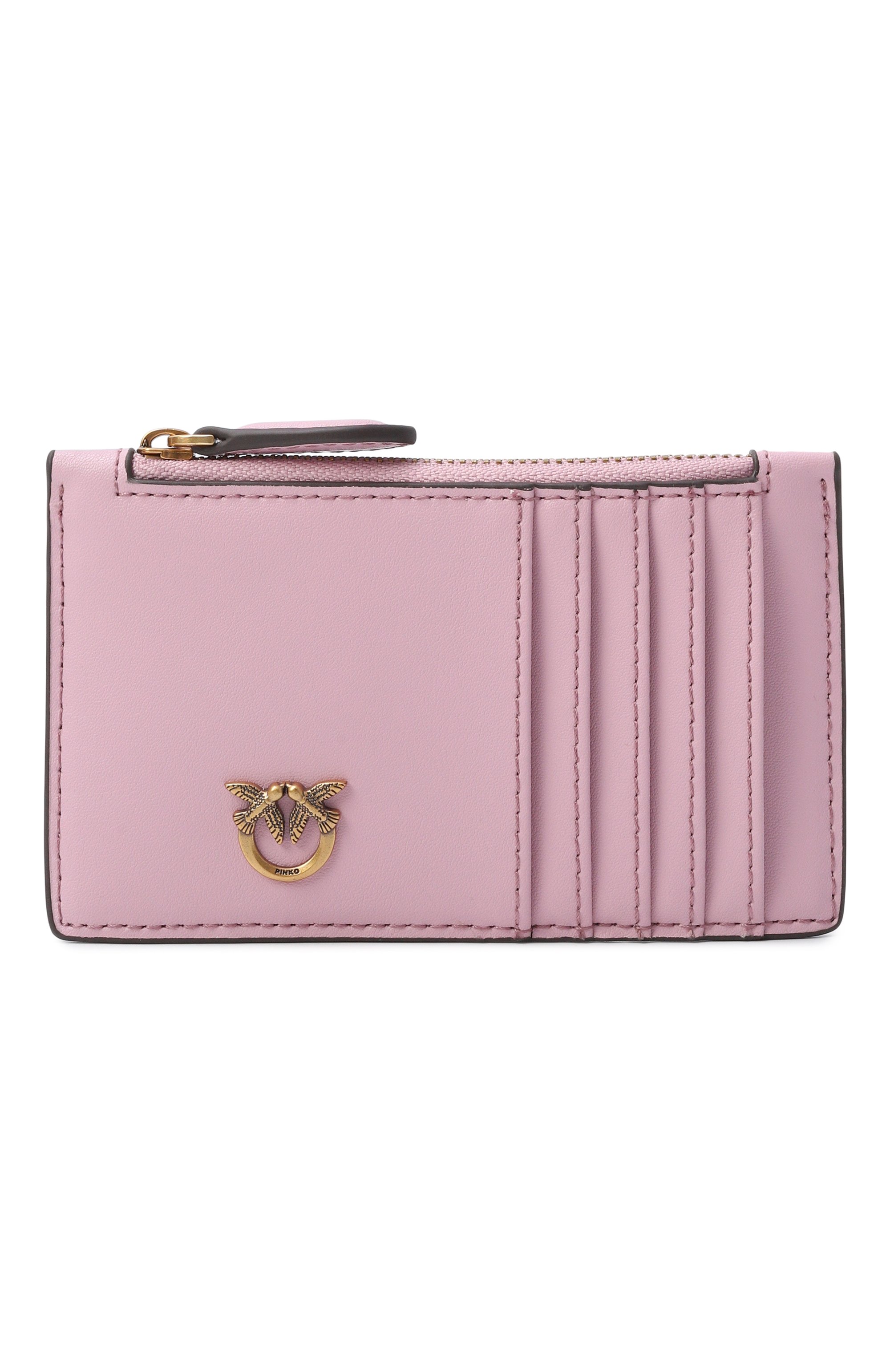 Кожаный футляр для кредитных карт PINKO светло-розового цвета по цене 9480 руб., арт. 100251/A0F1, фото 1 Кожаный футляр для кредитных карт PINKO, арт. 100251/A0F1, фото 1