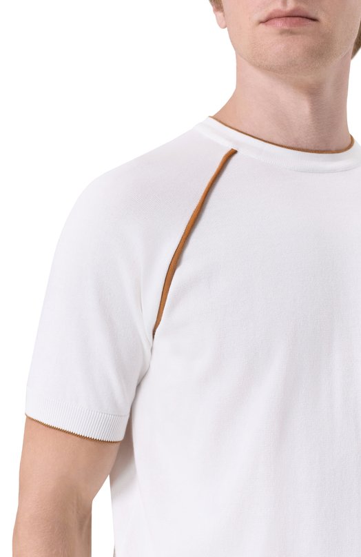 Хлопковый джемпер Kiton UMK090101 Белый  UMK090101 Фото 5