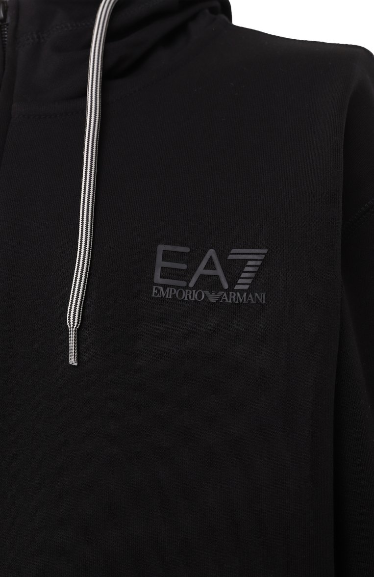 Мужской хлопковый спортивный костюм EA7 черного цвета, арт. 7M000236/AF13512 | Фото 7 (Материал сплава: Проставлено; Рукава: Длинные; Драгоценные камни: Проставлено; Кросс-КТ: Спорт; Материал внешний: Хлопок)