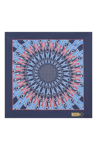 Шелковый платок ZILLI синего цвета по цене 8995 руб., арт. 51206/HANDKERCHIEF, фото 3 Шелковый платок ZILLI, арт. 51206/HANDKERCHIEF, фото 3