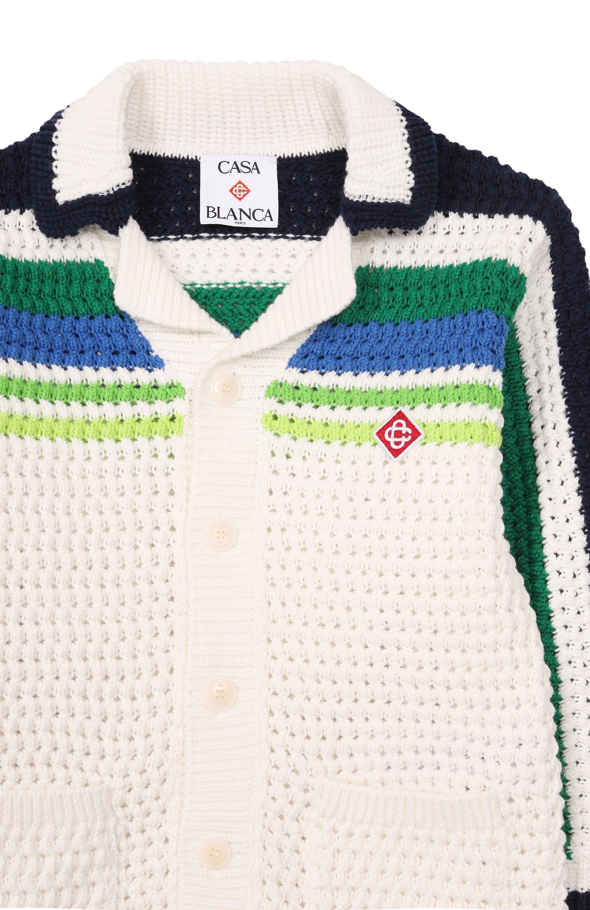 Хлопковый кардиган CASABLANCA молочного цвета по цене 24500 руб., арт. K-SP26-KW-971-02-EX-BC, фото 3 Хлопковый кардиган CASABLANCA, арт. K-SP26-KW-971-02-EX-BC, фото 3