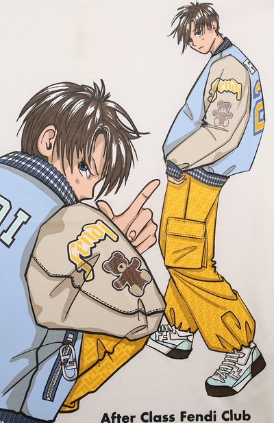 Хлопковая футболка FENDI, арт. JMI445/7AJ, фото 3