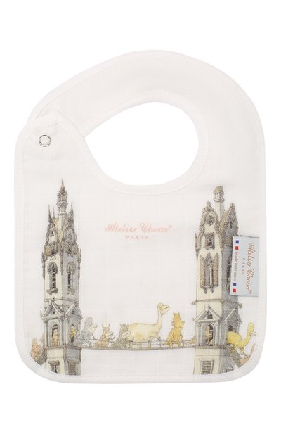 Хлопковый нагрудник ATELIER CHOUX, арт. SMALL BIB-T0WER`S BRIDGE-SILVER SNAPS, фото 2