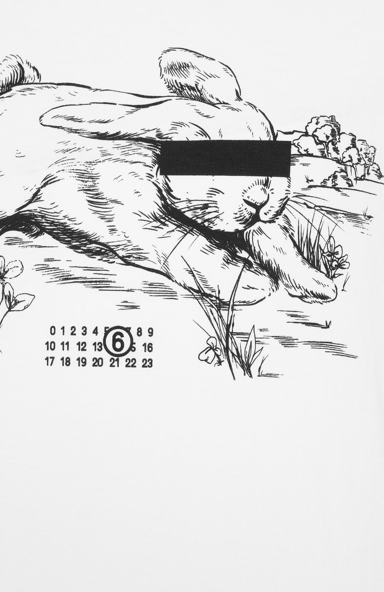 Мужская хлопковая футболка MM6 белого цвета, арт. SH2GC0024/M20108 | Фото 6 (Рукава: Короткие; Длина (для топов): Стандартные; Материал внешний: Хлопок; Принт: С принтом; Стили: Спорт-шик; Кросс-КТ: Джерси; Мужское Кросс-КТ: Футболка-одежда)
