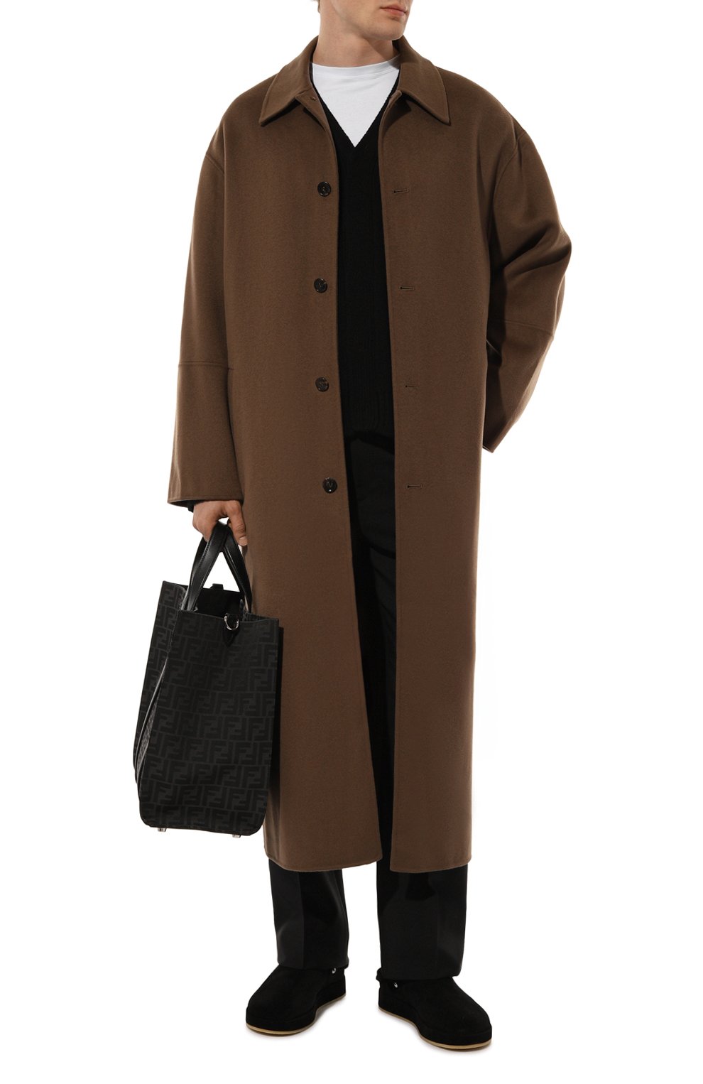 Пальто из шерсти и шелка NANUSHKA коричневого цвета по цене 141000 руб., арт. NM24FWJK02678, фото 2 Пальто из шерсти и шелка NANUSHKA, арт. NM24FWJK02678, фото 2