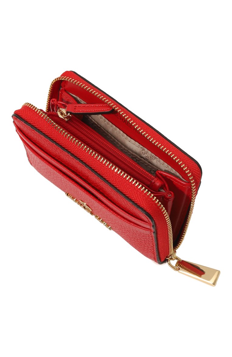 Женский кожаный футляр для кредитных карт MICHAEL MICHAEL KORS красного цвета, арт. 34S1GT9Z1L/ | Фото 3 (Материал: Натуральная кожа; Нос: Не проставлено)