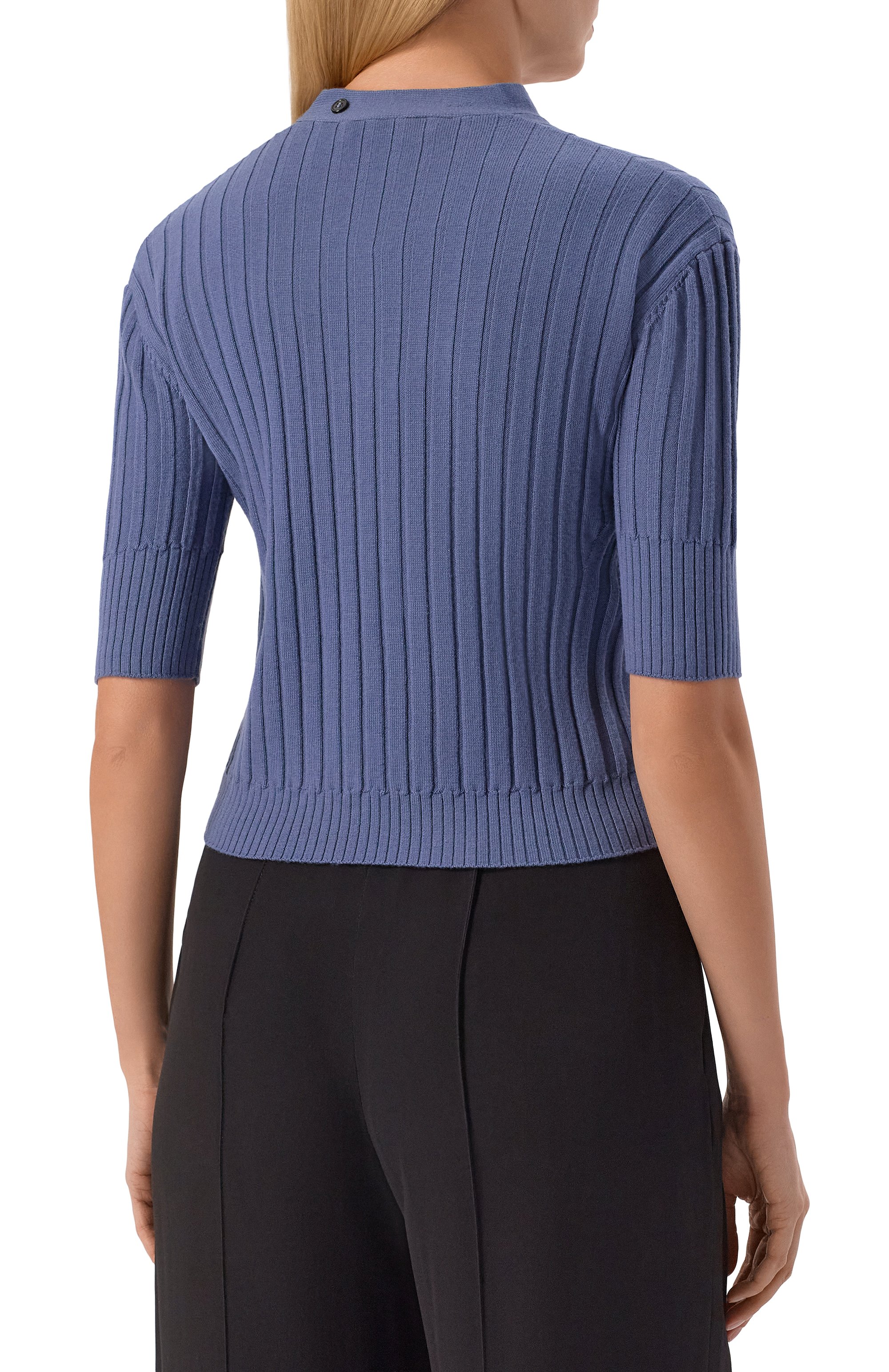 Шерстяной пуловер IRO синего цвета по цене 42400 руб., арт. WP12LUNEA, фото 4 Шерстяной пуловер IRO, арт. WP12LUNEA, фото 4