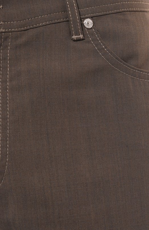 Шерстяные брюки Marco Pescarolo Коричневый, фото 5