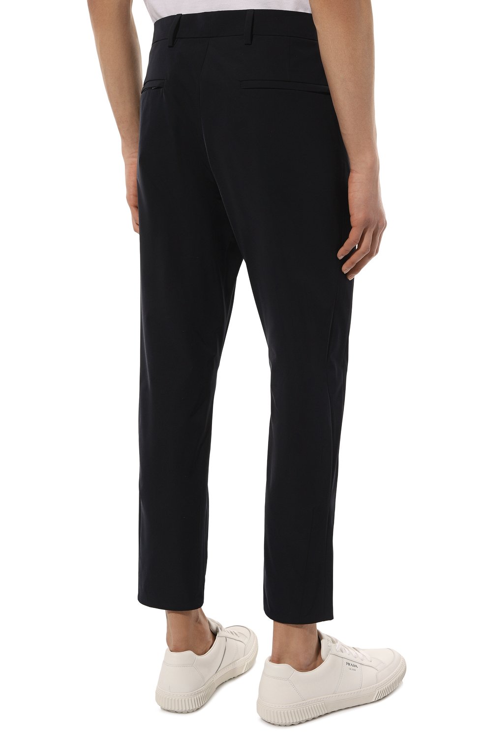 Брюки прямого кроя PRADA темно-синего цвета по цене 99000 руб., арт. SPF94-1KJW-F0124, фото 4 Брюки прямого кроя PRADA, арт. SPF94-1KJW-F0124, фото 4