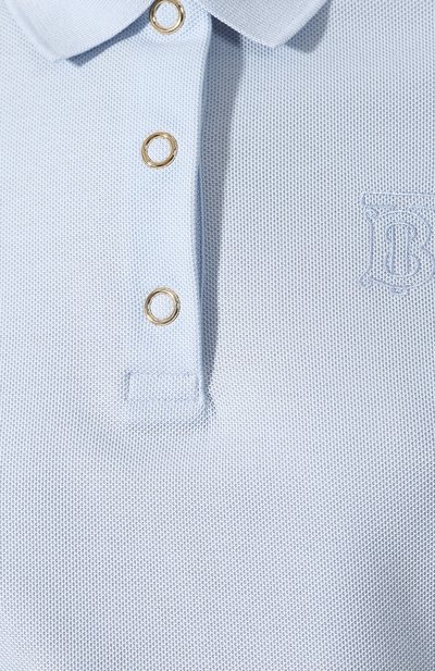 Хлопковое поло BURBERRY голубого цвета по цене 32850 руб., арт. 8015209, фото 5 Хлопковое поло BURBERRY, арт. 8015209, фото 5