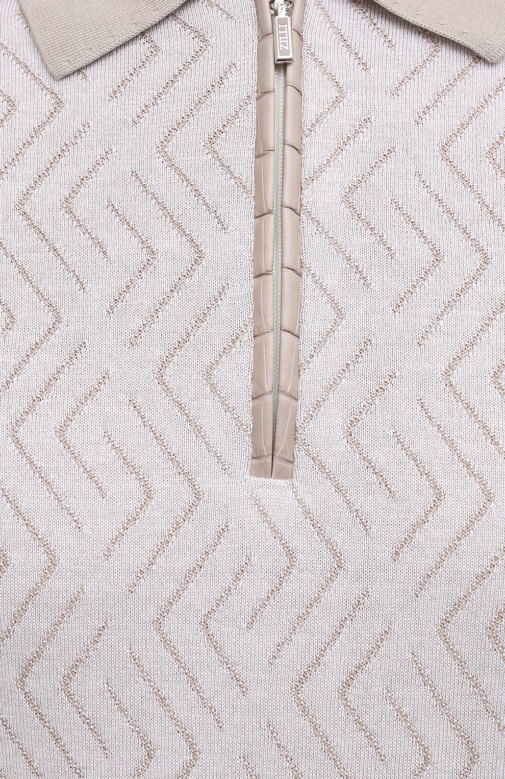 Поло с отделкой из кожи аллигатора ZILLI, арт. MBV-PZ082-LABC1/MC01/AMIS, фото 5