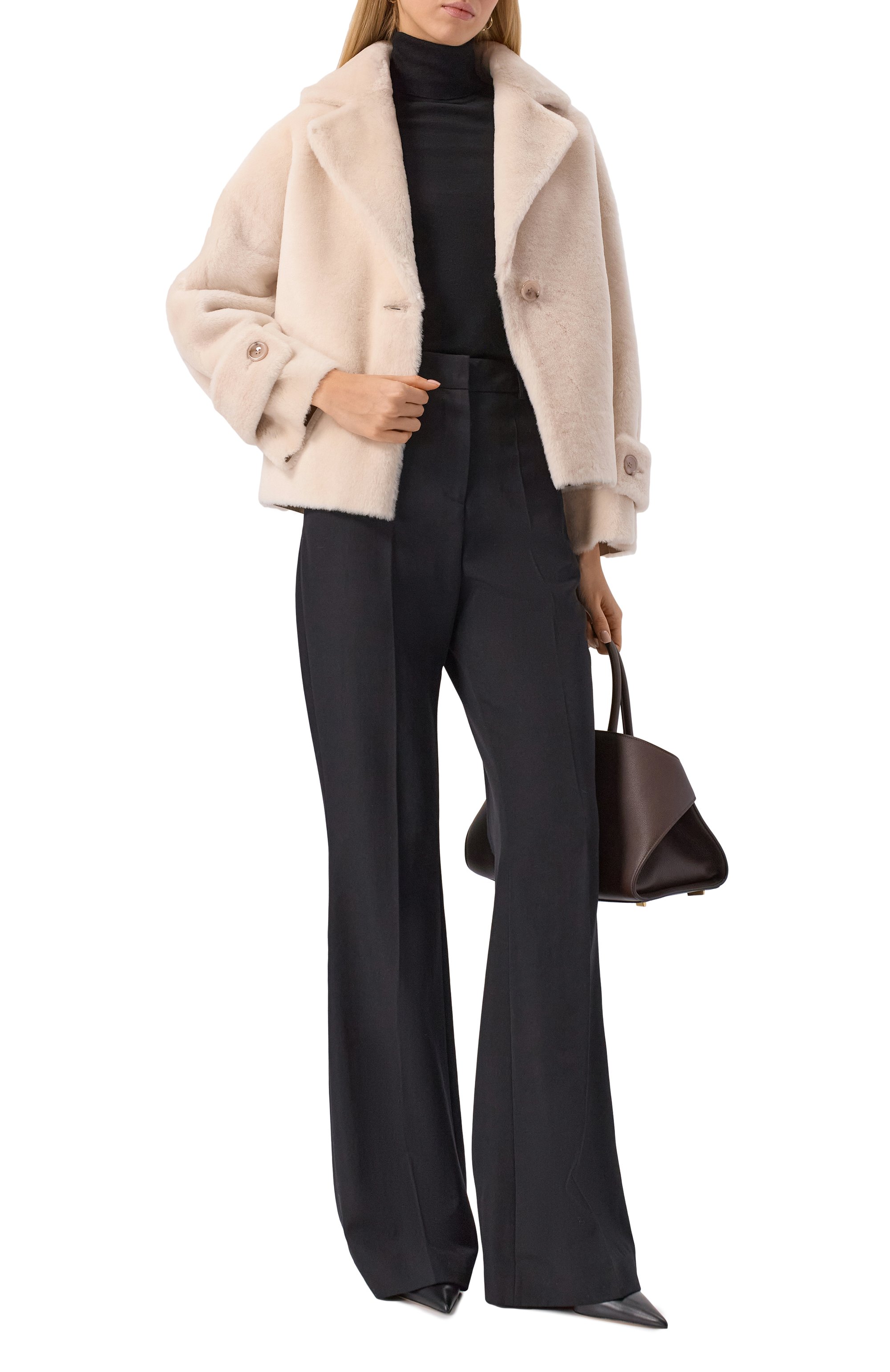 Двусторонняя дубленка из овчины MANZONI24, арт. 25M1295R-S21, фото 2