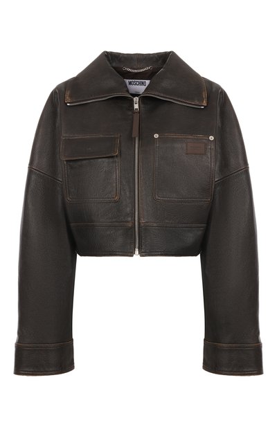 Женская кожаная куртка MOSCHINO, арт. A3703/5471