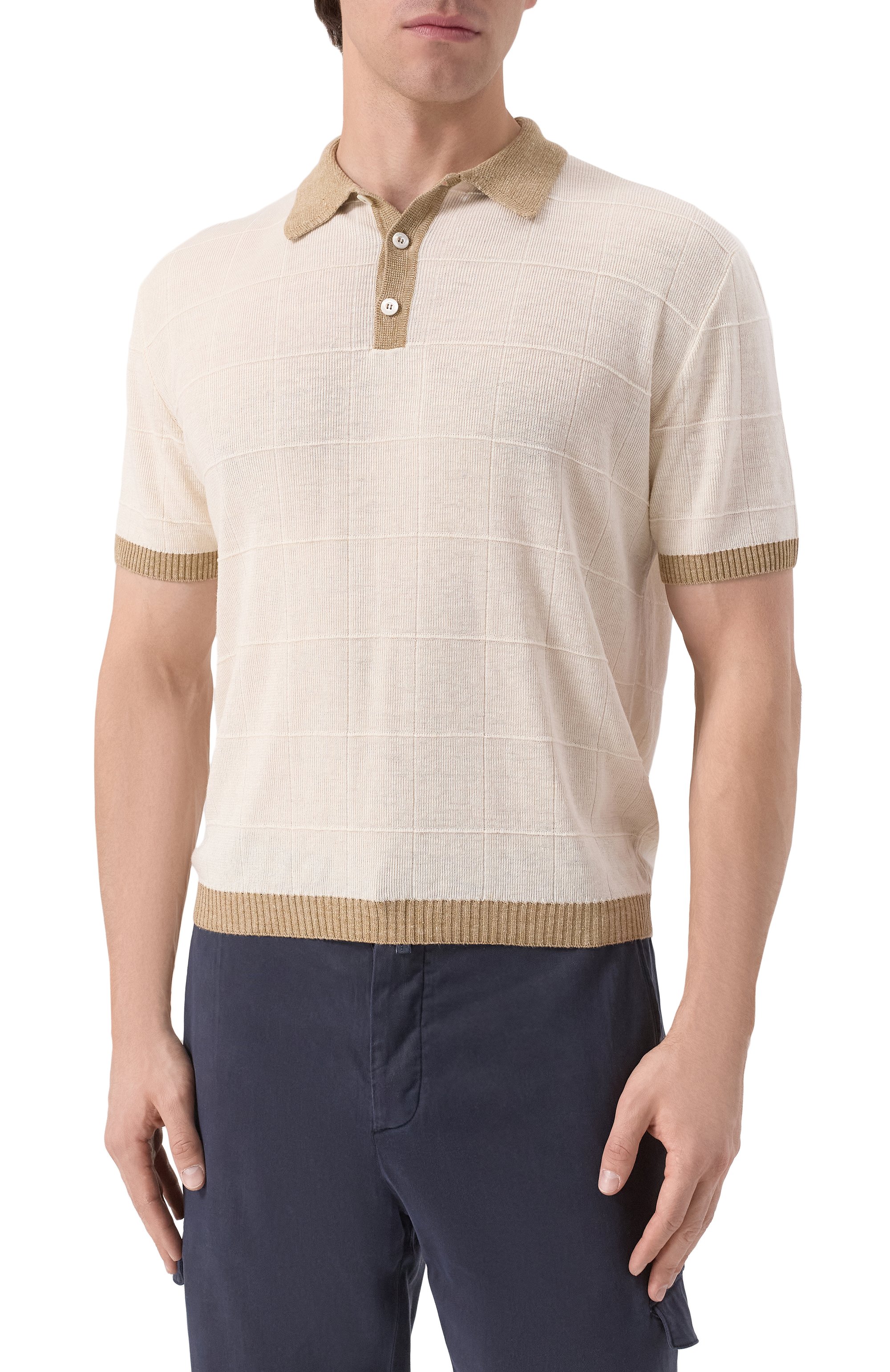 Поло изо льна и шелка CANALI, арт. C1084/MK02269, фото 3