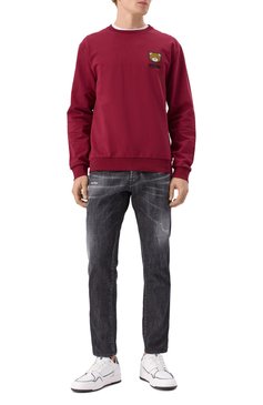 Мужские джинсы DSQUARED2 темно-серого цвета, арт. S74LB1617/S30357 | Фото 2 (Длина (брюки, джинсы): Стандартные; Драгоценные камни: Проставлено; Материал сплава: Проставлено; Детали: Потертости, Делаве; Кросс-КТ: Деним; Материал внешний: Деним, Хлопок; Силуэт М (брюки): Прямые; Стили: Повседневный, Streetwear)