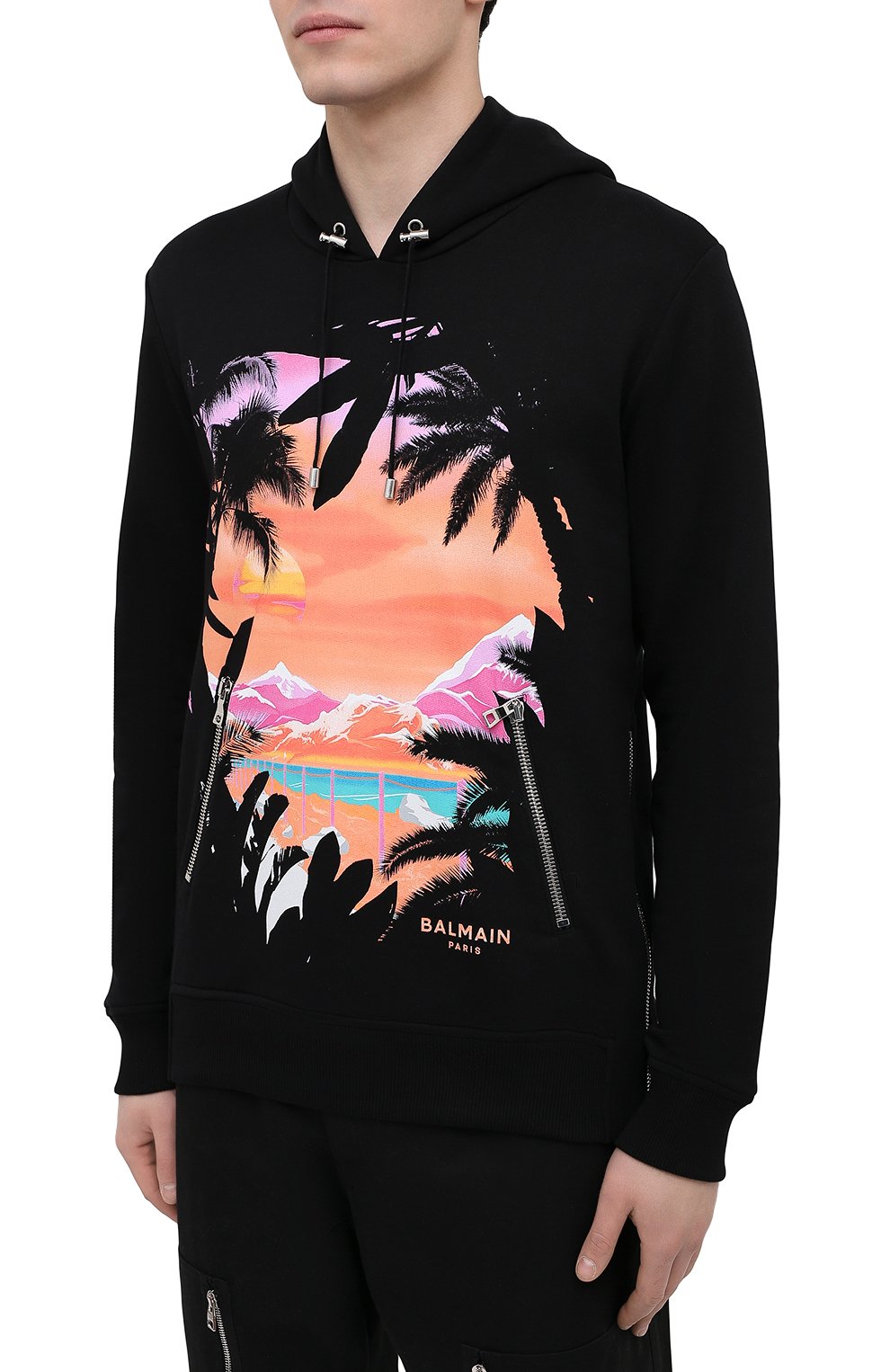 Хлопковое худи BALMAIN, арт. VH1JR020/G042, фото 3