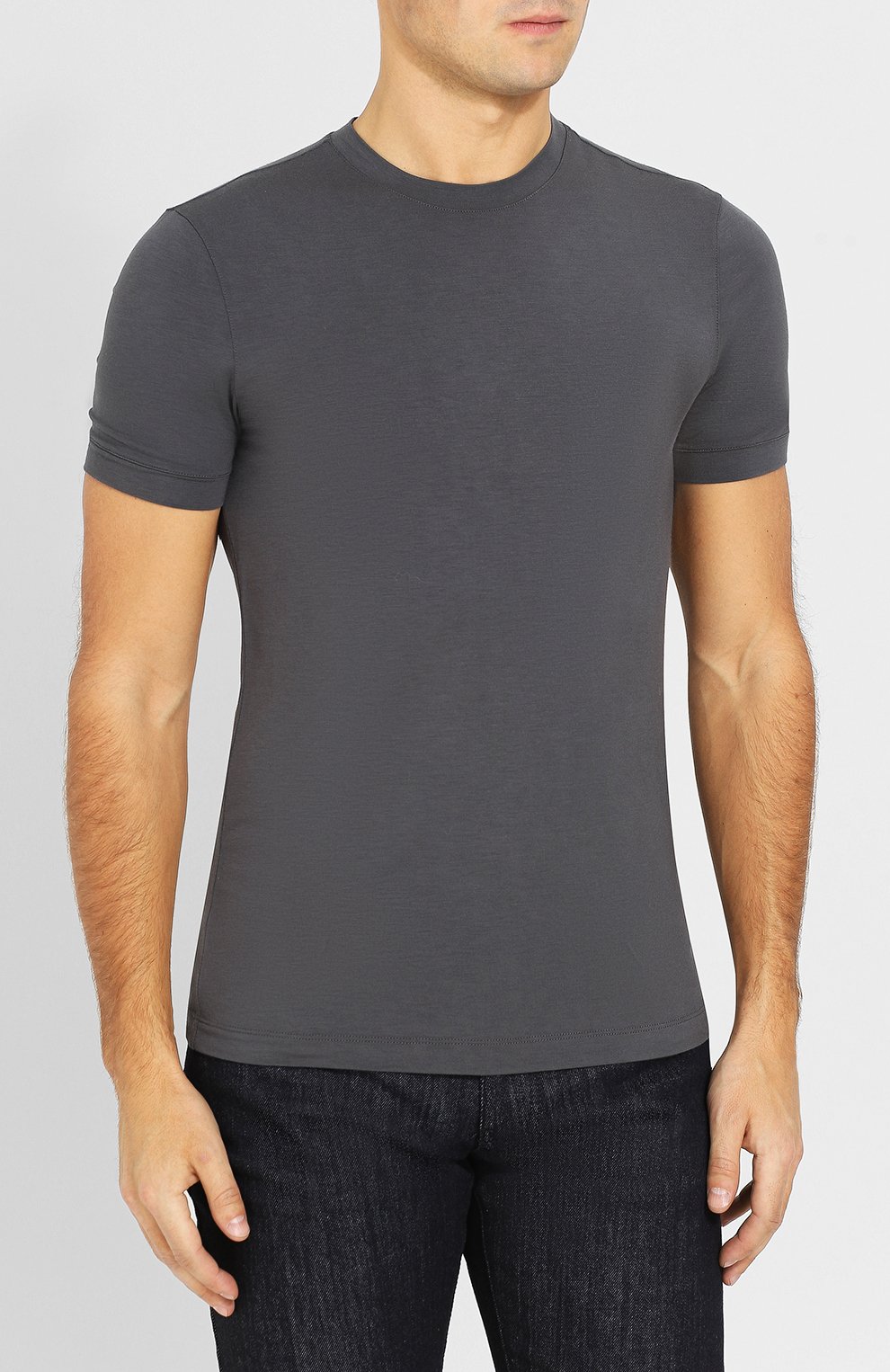 Однотонная фу тболка из вискозы GIORGIO ARMANI, арт. 8NST52/SJP4Z, фото 3