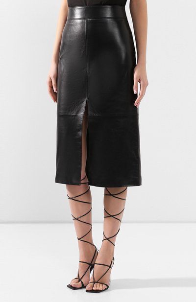 Кожаная юбка GIVENCHY черного цвета по цене 232000 руб., арт. BW40E960JK, фото 3 Кожаная юбка GIVENCHY, арт. BW40E960JK, фото 3
