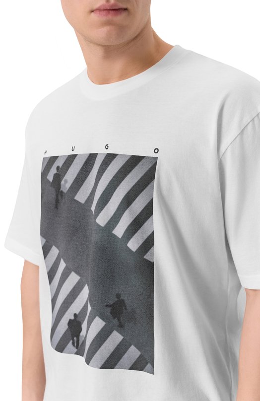 Хлопковая футболка HUGO 50553330 Белый  50553330 Фото 5