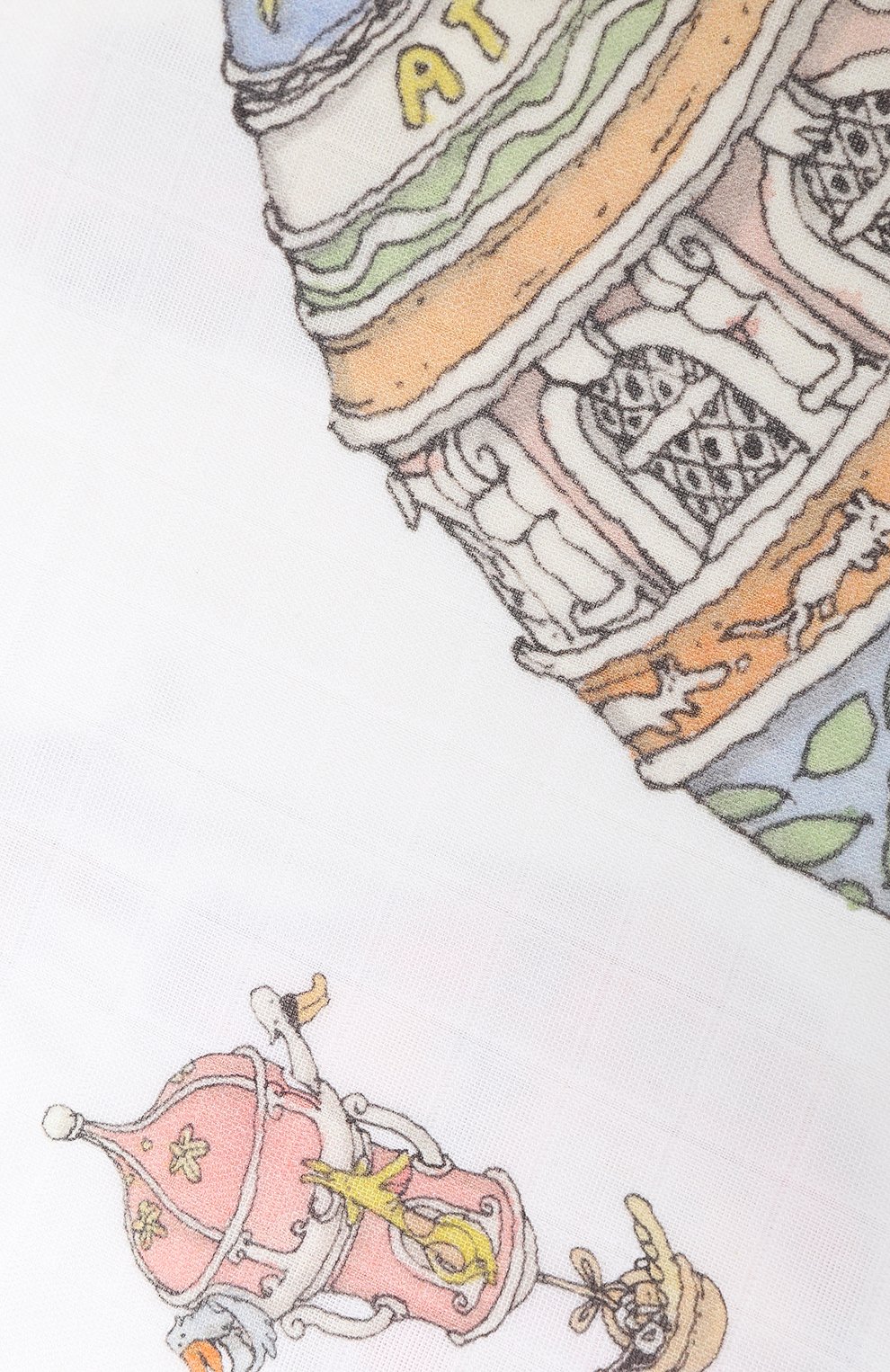 Хлопковая пеленка ATELIER CHOUX белого цвета по цене 4475 руб., арт. CARRE H0T AIR BALL00NS, фото 3 Хлопковая пеленка ATELIER CHOUX, арт. CARRE H0T AIR BALL00NS, фото 3