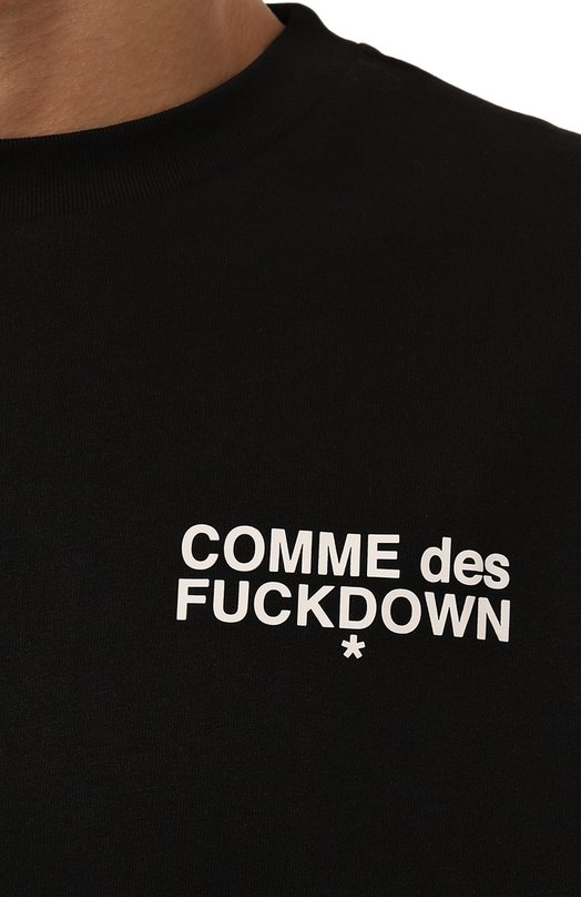 Хлопковая футболка Comme des Fuckdown CFABM01317 Чёрный  CFABM01317 Фото 5