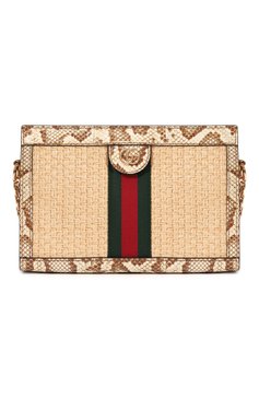 Женская сумка ophidia GUCCI кремвого цвета, арт. 503877 974CG | Фото 1 (Сумки-технические: Сумки через плечо; Материал сплава: Проставлено; Материал: Растительное волокно; Ремень/цепочка: На ремешке; Драгоценные камни: Проставлено; Размер: small)