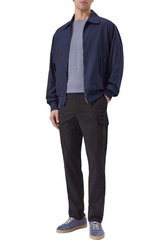 Хлопковые брюки-карго Brunello Cucinelli M289LE1890 Чёрный  M289LE1890 Фото 2