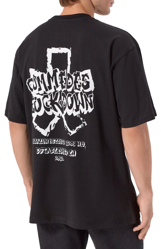 Хлопковая футболка Comme des Fuckdown CFABM01784 Чёрный  CFABM01784 Фото 4