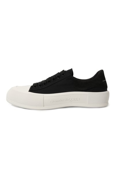 Текстильные кеды deck plimsoll ALEXANDER MCQUEEN черно-белого цвета по цене 49400 руб., арт. 707680/W4MV7, фото 4 Текстильные кеды deck plimsoll ALEXANDER MCQUEEN, арт. 707680/W4MV7, фото 4