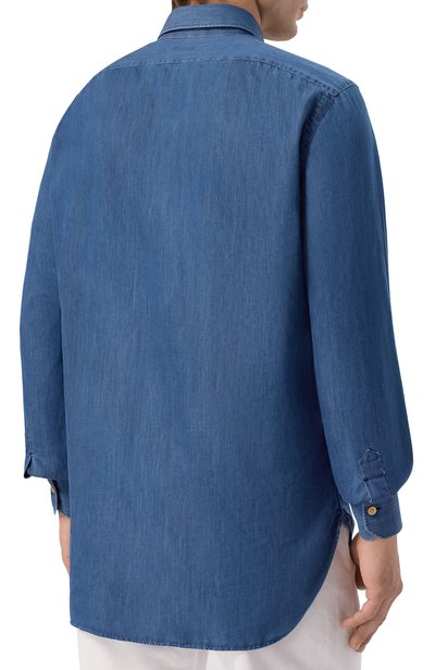 Джинсовая рубашка KITON синего цвета по цене 84050 руб., арт. UCIH09887, фото 4 Джинсовая рубашка KITON, арт. UCIH09887, фото 4