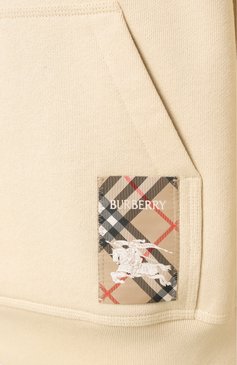 Мужской хлопковое худи BURBERRY кремового цвета, арт. 8103513 | Фото 6 (Драгоценные камни: Проставлено; Рукава: Длинные; Материал сплава: Проставлено; Длина (для топов): Стандартные; Мужское Кросс-КТ: Худи-одежда; Принт: Без принта; Стили: Спорт-шик; Материал внешний: Хло�пок)